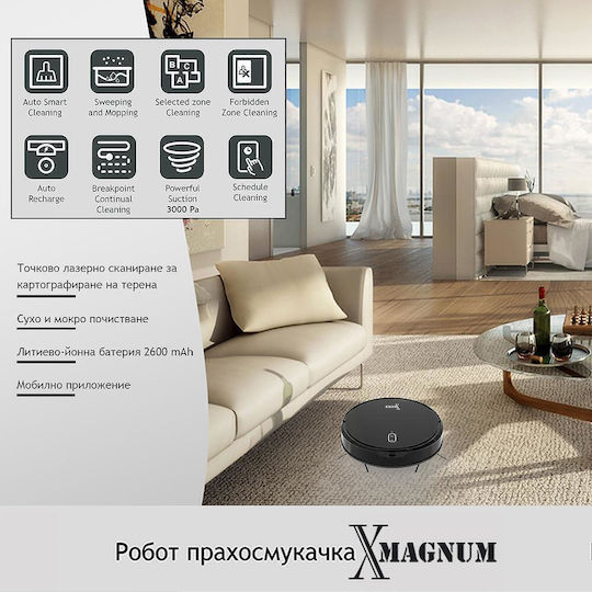 Magnum Energy X Прахосмукачка Робот с Лазерно Картографиране Черна