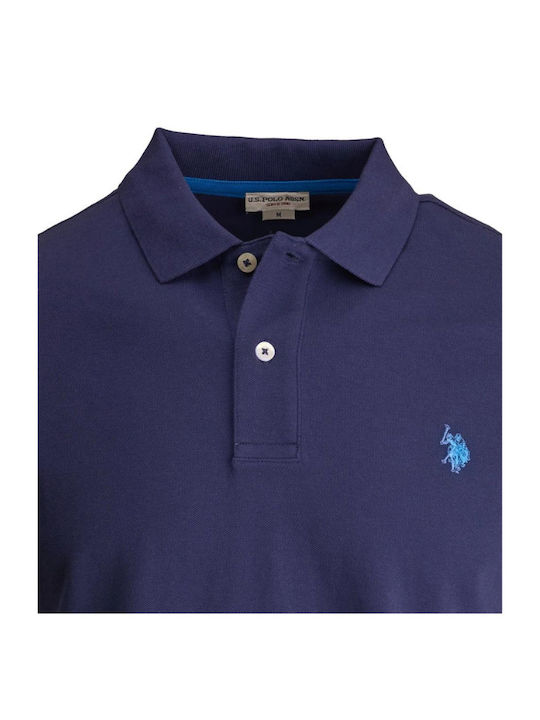 Polo Short Sleeve Blue Men'S Blouse