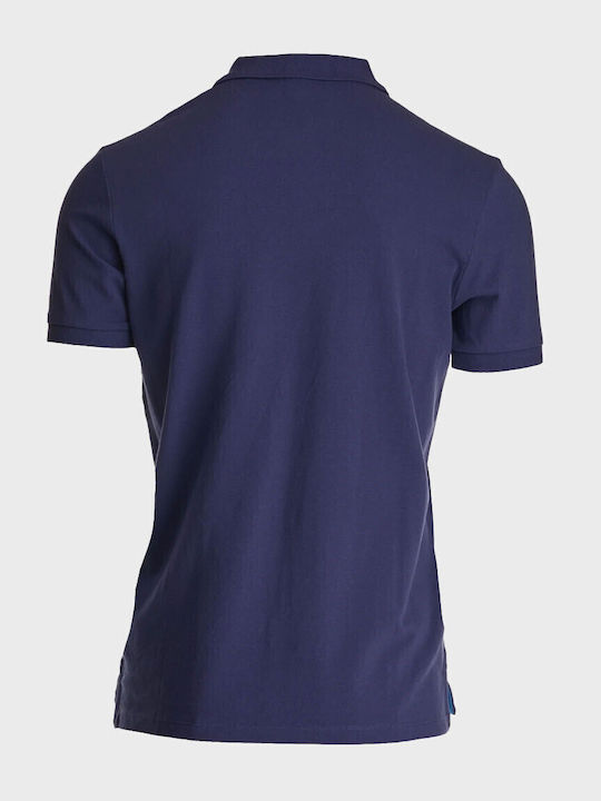 Polo Short Sleeve Blue Men'S Blouse