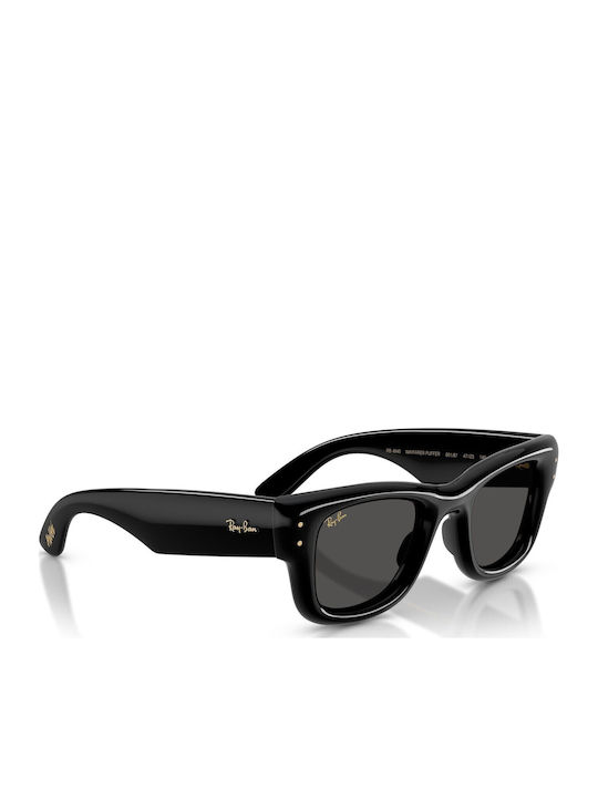 Wayfarer Puffer Unisex Слънчеви Очилa с Черна Пластмасова Рамка и Черни Стъкла RB4940 601/87