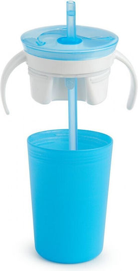 Munchkin Baby Cup with Handles and Straw Snack Catch & Sip made of Plastic Light Blue 225ml for 12m+