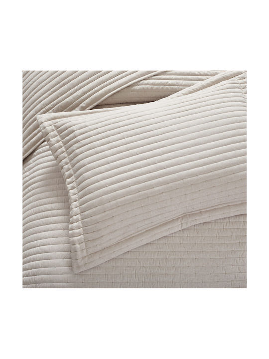 Liolios Home Μαξιλαροθήκη Καπιτονέ Beige 50x70εκ.