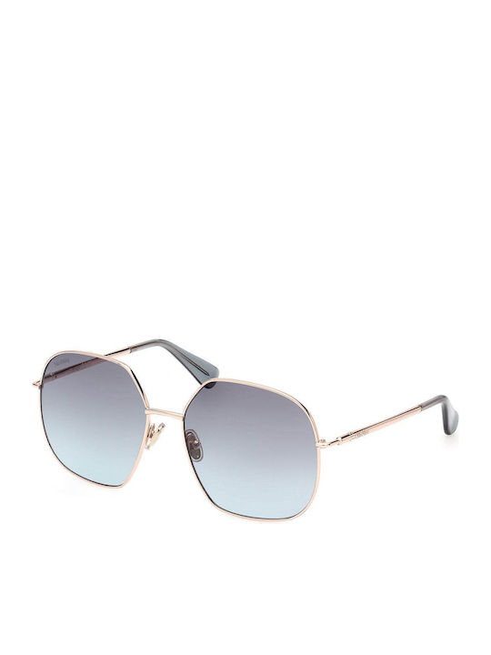 Max Mara Women's Sunglasses with Rose Gold Metal Frame and Gray Gradient Lens MM 0061 28W