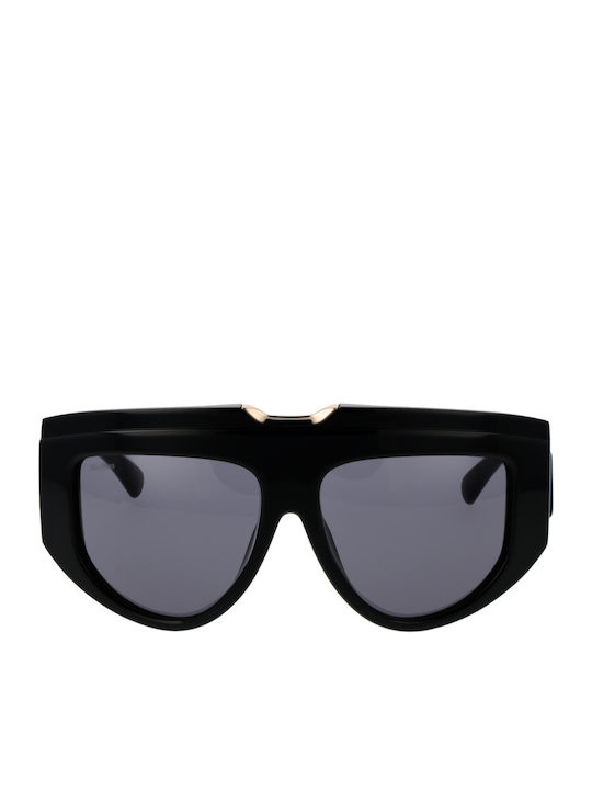 Max Mara Unisex Sunglasses with Black Plastic Frame and Black Lens
