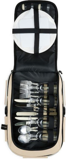 Livoo Picknickkorb 23l Set 26x44cm in Beige Farbe