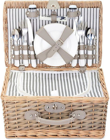 Livoo Picnic Basket Set In Brown Color