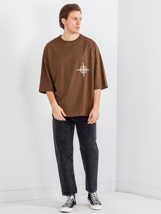 T-shirt Καφέ