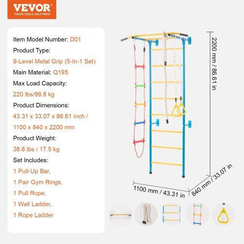 Vevor Gym with Climbing Surface Multicolour