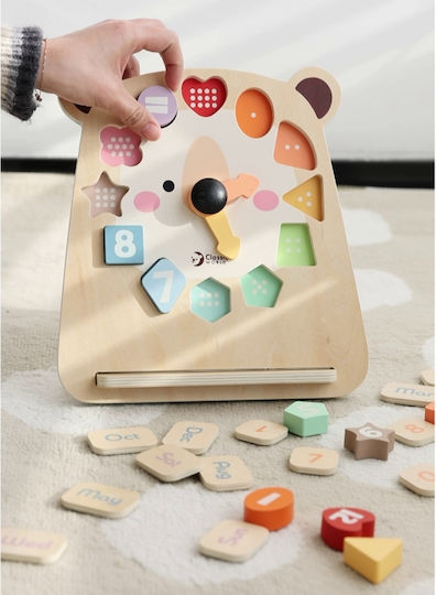 Montessori Lernspiel zur Zeiterkennung aus Holz