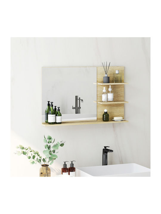 Kleankin Oglindă de Baie din MDF cu Raft 75x48cm