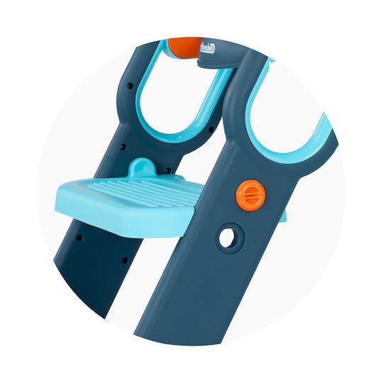 Chipolino Toddler Toilet Seat With Footrest Handles And Blue Cushion