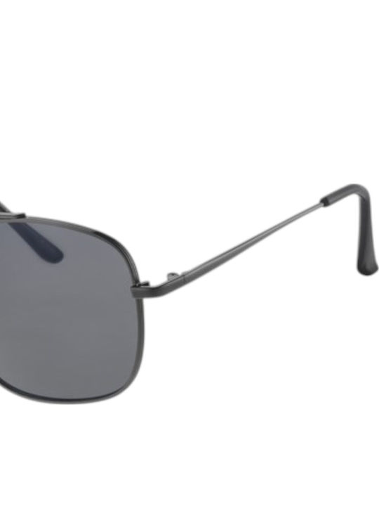 Paolo Moss Men's Sunglasses with Gray Metal Frame and Gray Lens