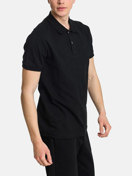 Polo Herrenbluse Kurzarm Schwarz