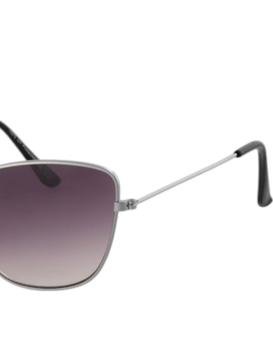 Paolo Moss Women's Sunglasses with Silver Metal Frame and Silver Gradient Mirror Lens