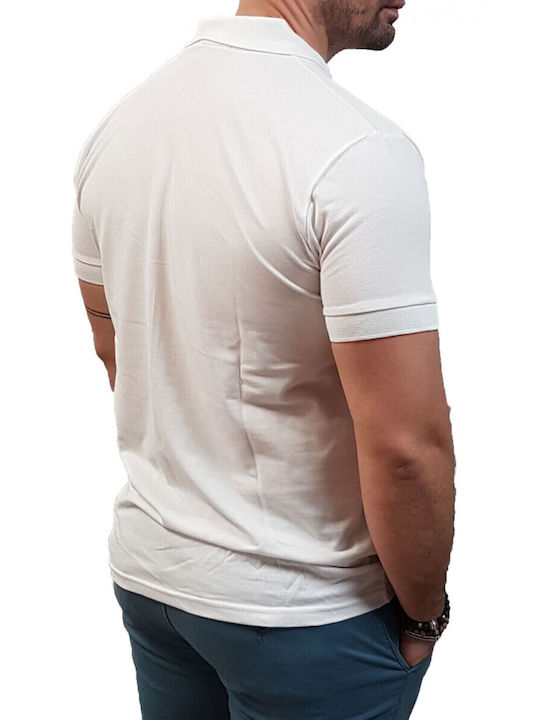 Short Sleeve White Polo Blouse