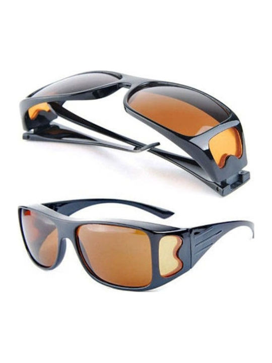 Verk Group Night Driving Glasses & Unisex Sunglasses with Black Frame and Black Polarized Lens