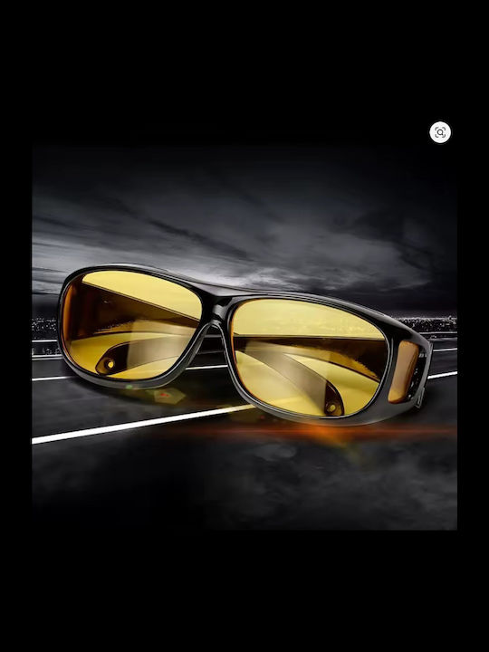 Verk Group Night Driving Glasses & Unisex Sunglasses with Black Frame and Black Polarized Lens
