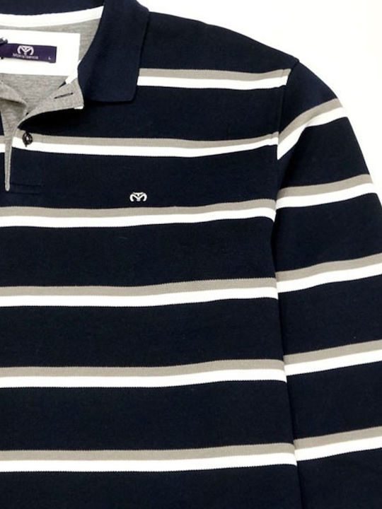 Polo Langarmbluse Blue, Grey, White