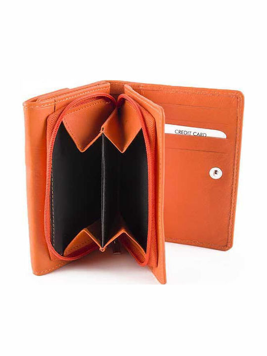 Small Leather Women's Wallet Classic Orange