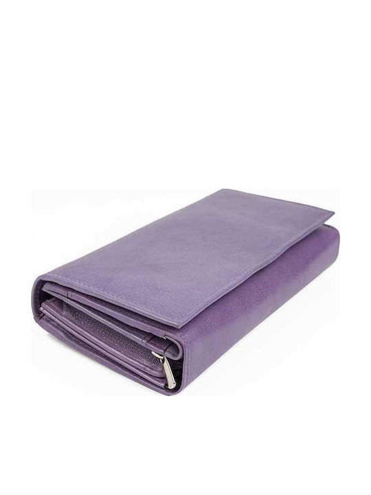Large Leather Women's Wallet Classic Purple