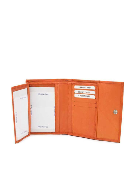 Small Leather Women's Wallet Classic Orange