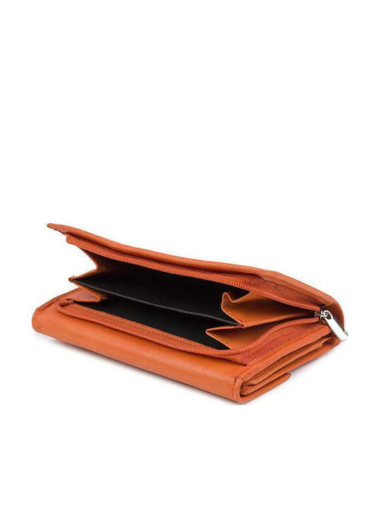 Small Leather Women's Wallet Classic Orange