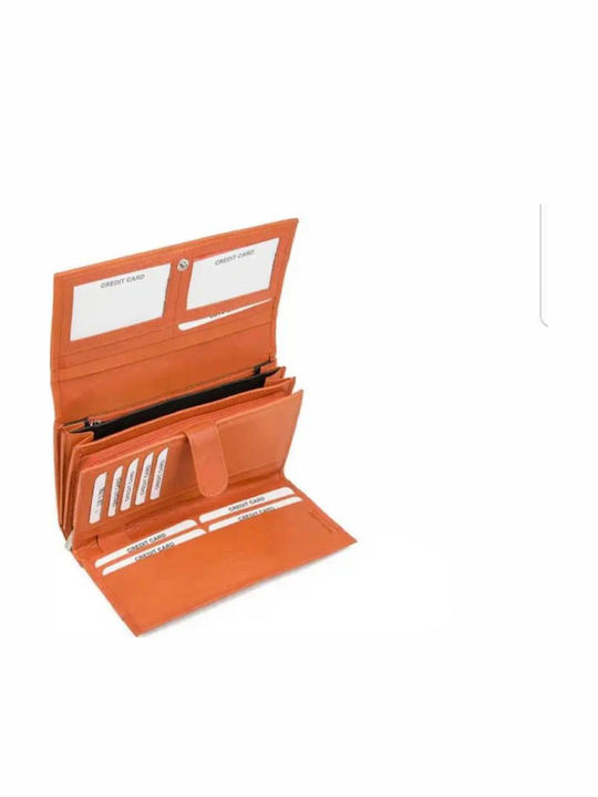Large Leather Women's Wallet Classic Orange