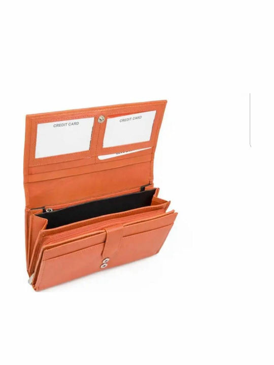 Large Leather Women's Wallet Classic Orange