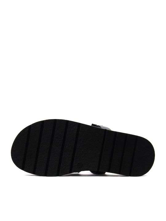 Δερμάτινα Γυναικεία Σανδάλια Flatforms Λευκά