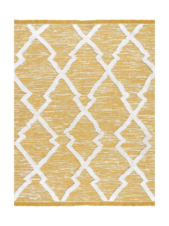 Madi Antler Rug Rectangular Cotton Yellow