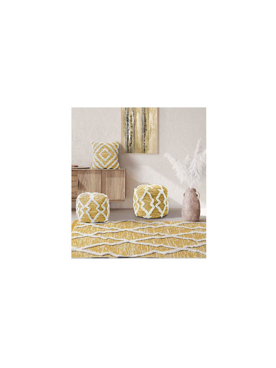 Madi Antler Rug Rectangular Cotton Yellow