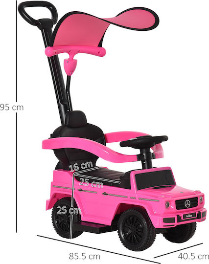 HomCom Ride On Car with Parental Handle for 12+ Months Pink