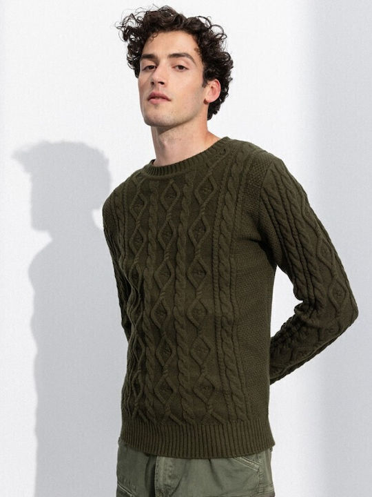 Langarm-Pullover Khaki