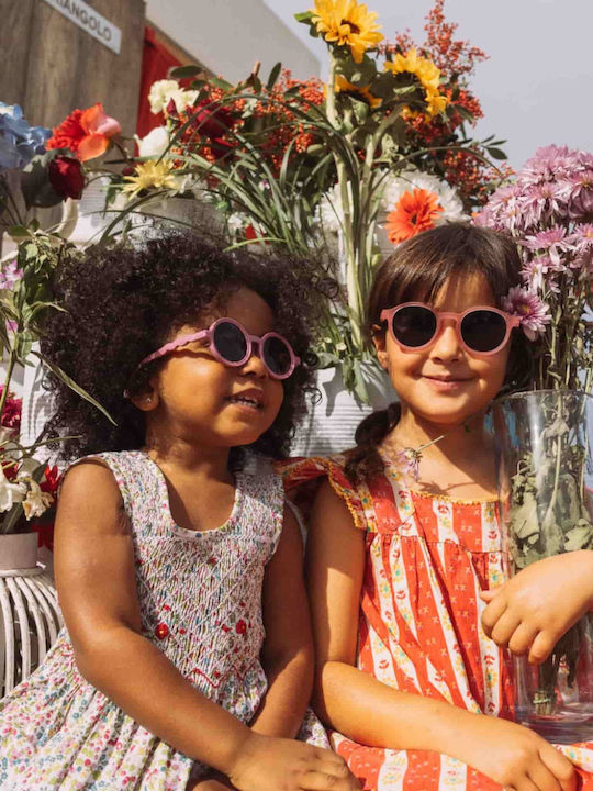 Olivio & Co Round Kids Sunglasses with Polarized Lens Flowers Pink for 3-5 Years