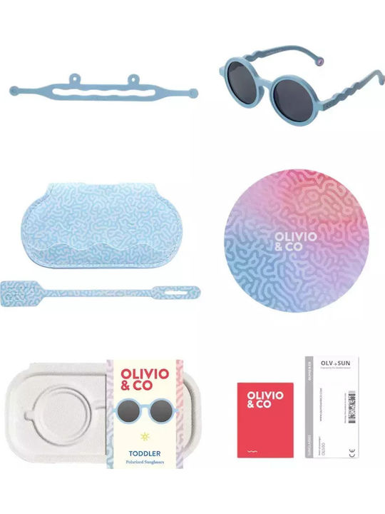 Olivio & Co Round Στρογγυλά Παιδικά Γυαλιά Ηλίου με Polarized Φακό Μπλε