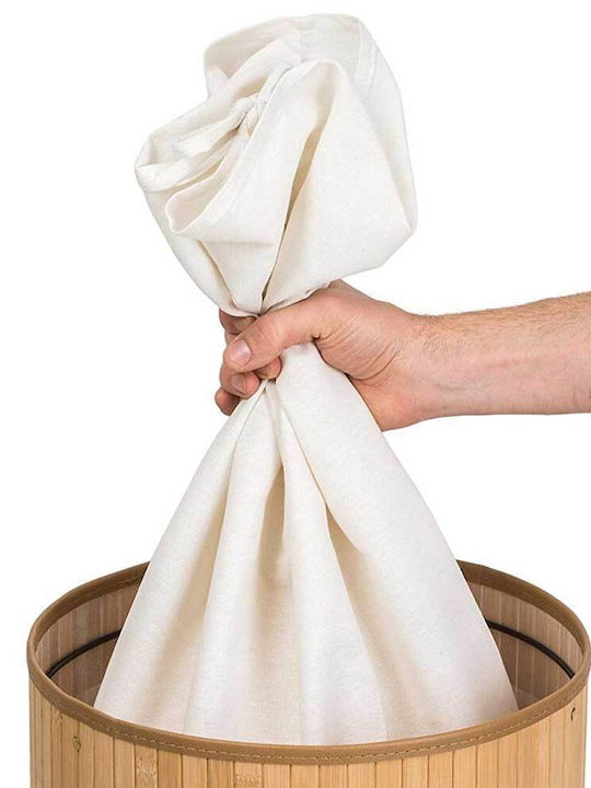 Bakaji Laundry Basket Bamboo Collapsible 70L with Cap