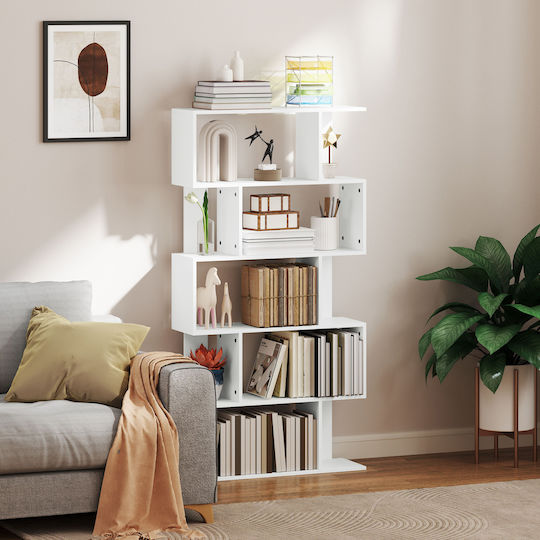 Bibliotecă Albă 80x24x159 cm