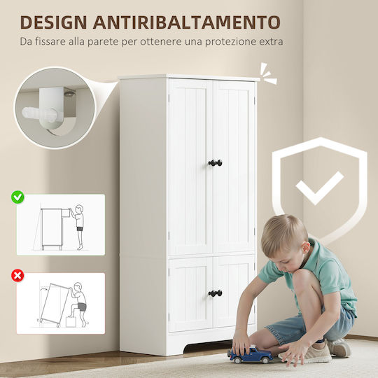 Kitchen Floor Drawer Unit White 58.2x30x123cm