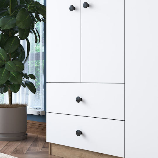 Четири врати Гардероб Walnut White 120x42.5x170см