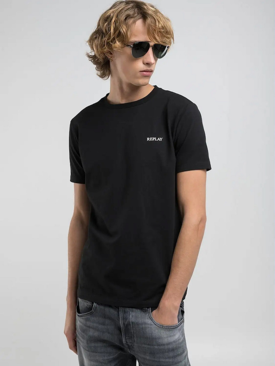 Replay T-shirt Black M3038.000.23352P-098 | Skroutz.mt