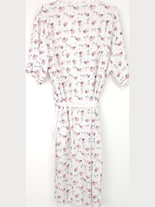 Topaki Robe De Vară Pentru Femei Alb Roz E9323