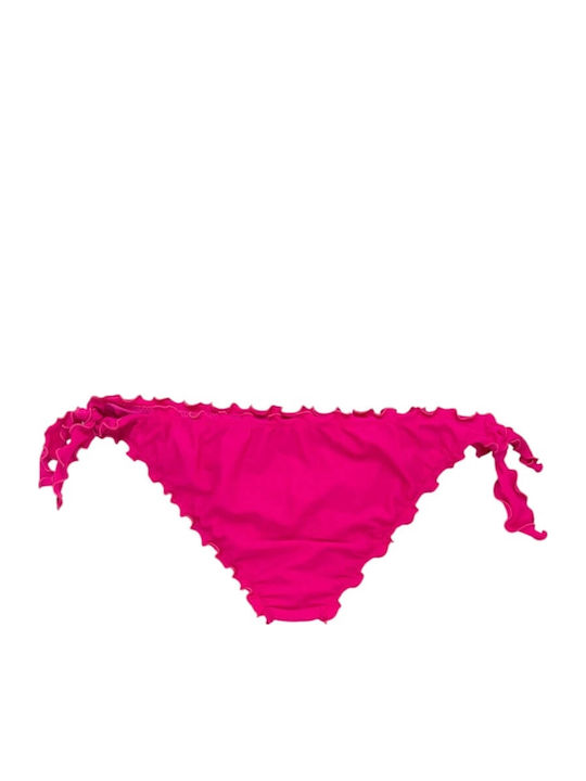 Bikini Slip με Κορδονάκια Φούξια