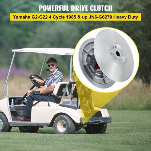Vevor Golf Cart Secondary Driven Power Clutch Kit Metal Surface Drive Clutch 1985-2007 Driven Clutch Kit Compatible Yamaha Low End G2-G28 Golf Cart Spring