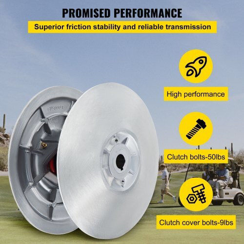 Vevor Golf Cart Secondary Driven Power Clutch Kit Metal Surface Drive Clutch 1985-2007 Driven Clutch Kit Compatible Yamaha Low End G2-G28 Golf Cart Spring