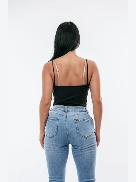 Damen-Bodysuit Drapé Schwarz Einheitsgröße