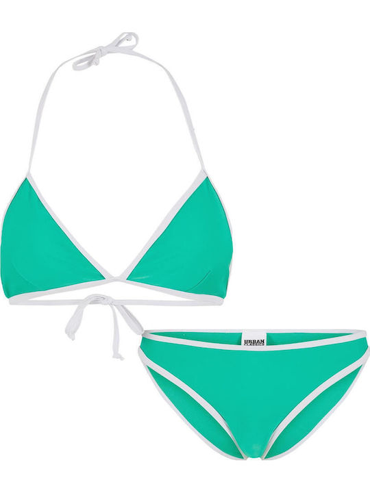 Bikini Triunghi Froggreen/white