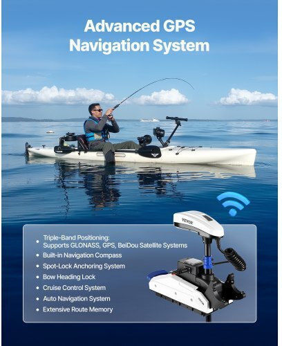 Vevor 55lb 12v Thrust Electric Trolling Motor Saltwater Marine Outboard Engine 36" Shaft
