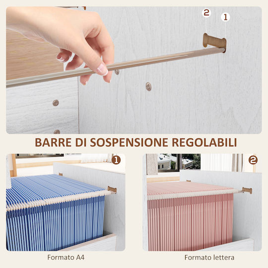 Kabinett Büro mit Schloss White 40x42x130.8cm