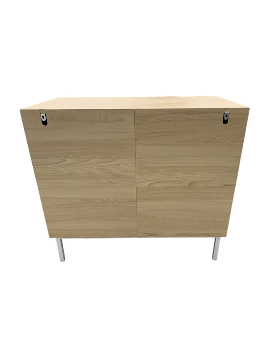 Sideboard Haptic Lite made of Wood & Metal Beige 80x40x72.5cm
