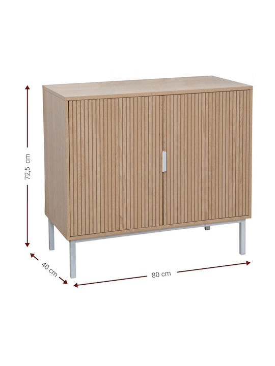 Sideboard Haptic Lite made of Wood & Metal Beige 80x40x72.5cm